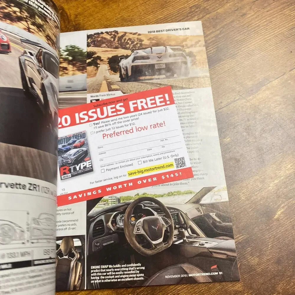 Motor Trend November 2018 2018 Best Driver's Car 12 Contenders... 1 Winner (Maga